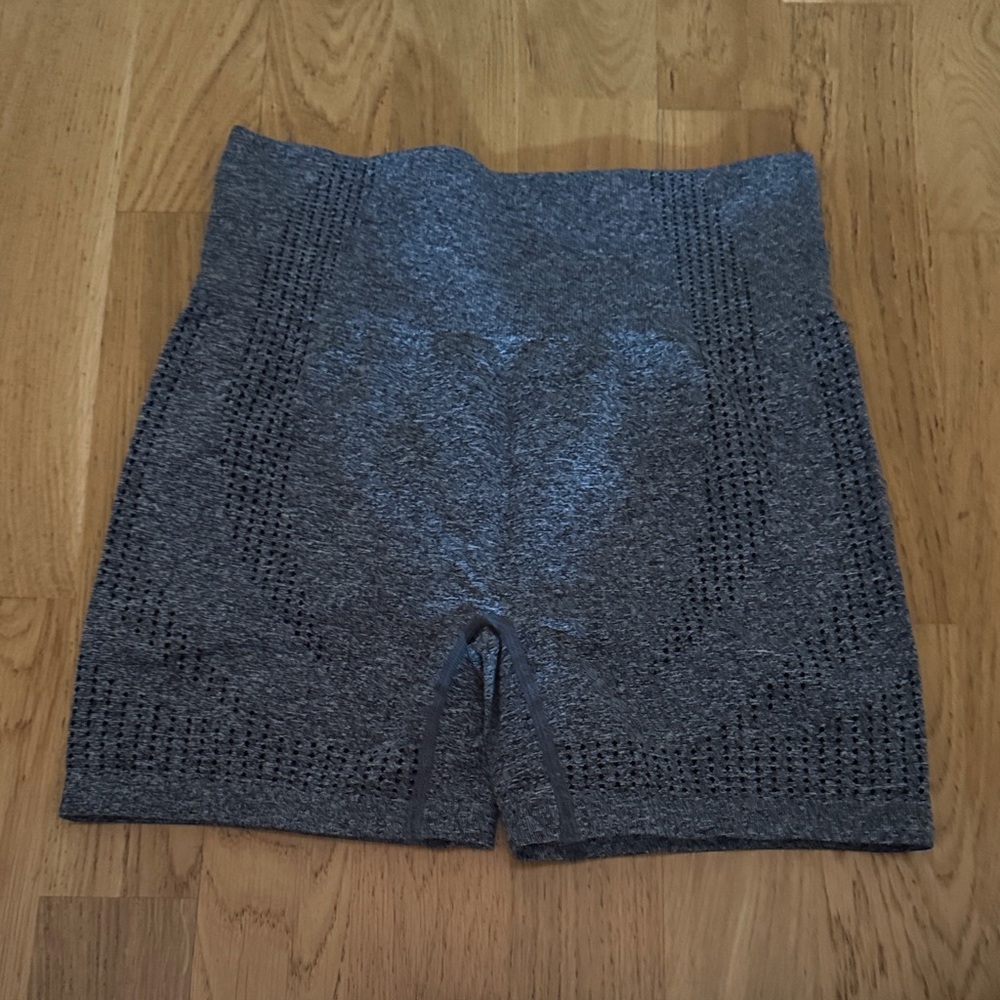 Seamless High-Waist Gray Bike Shorts
